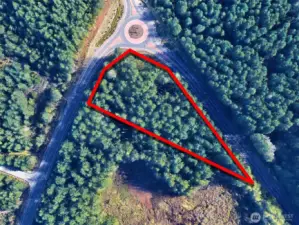 Overhead view with approximate boundaries in red.