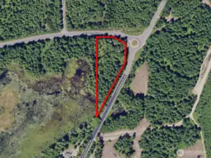 Overhead view with approximate boundaries in red.