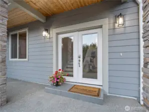 Double glass doors welcomes you in.