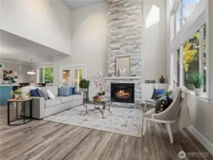 The Gas fire place is grand.