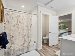 Full bathroom on the top floor.