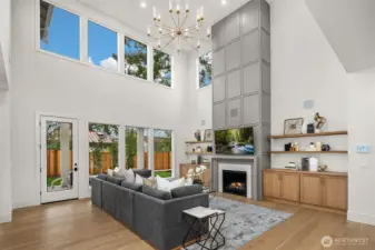 2 story Great room that overlooks the private backyard