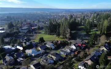 White arrow indicates home