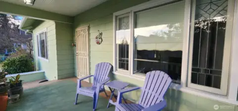 Front porch is great for morning & afternoon sun