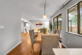 The open flow between rooms keeps everyone connected.