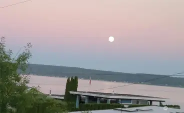 Pretty view of the canal as the moon rises.