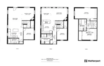 Matterport foot print. Please note upper floor back room is an office not a bedroom.