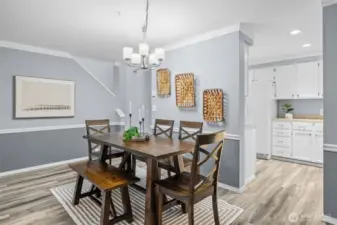 Dining room with ample room for a large table