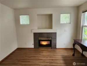 Gas fireplace to keep you warm on chilly nights.