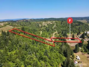 Overhead view with approximate boundaries in red.