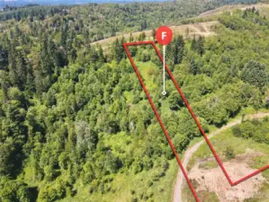 Overhead view with approximate boundaries in red.