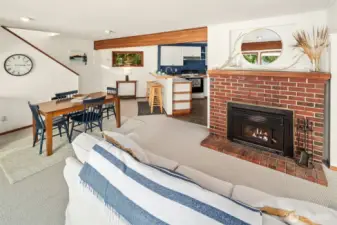 Soft sofa, crackling fireplace, and a good book is the perfect place to recharge after a day of adventure.