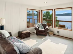 Comfort meets calm in this open living space.