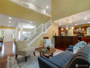 This stunning home offers the perfect blend of modern design and timeless elegance...vaulted ceilings, extensive hardwood flooring, white doors & millwork throughout.