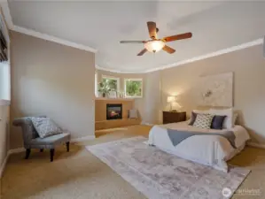Retreat to your spacious primary suite with its own fireplace and fabulous views.