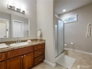 The third bedroom has it's own spacious 3/4 ensuite and not pictured is the walk-in closet with built-in closet system.