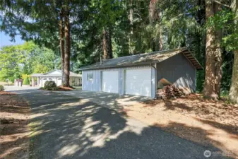 Spacious detached shop offers endless possibilities for storage, projects, or hobbies.”