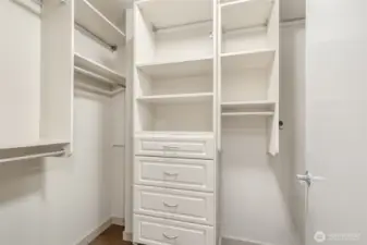 Custom built-in closet system.