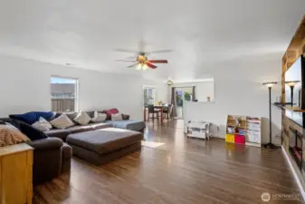 Open floor plan allows seamless flow throughout the home.