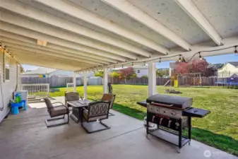 Enjoy your huge covered patio that overlooks your backyard.