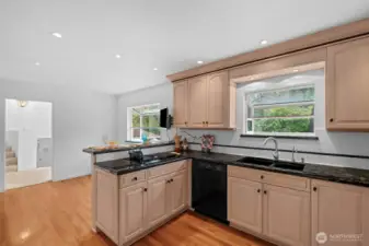 Beautiful Oak flooring in several spaces in the home.