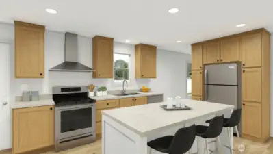 Kitchen rendering.