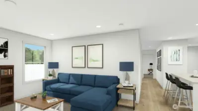 Living room rendering.