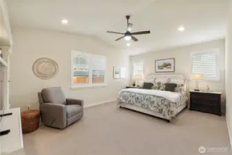 Comfortable main-level primary bedroom retreat