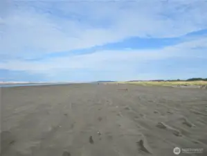 VIEW ALONG THE BEACH TOWARDS QUINAULT CASINO AND OCEAN SHORES!