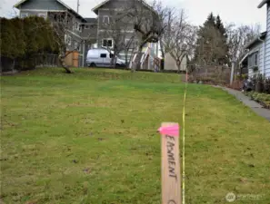 This easement line is 10 ft from the southern property line.