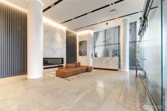 Lobby with 24/7 concierge.