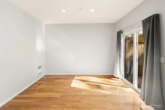 Dining room with sliding door to the patio.