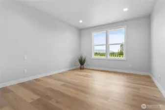 Primary bedroom with a great view.