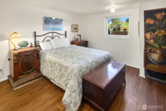 The downstairs bedroom is big and in a quiet corner of the home. The lower floor could easily be converted into an ADU with a separate entrance.