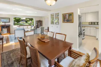 House flows effortlessly from the front room, through the dining room, to the kitchen