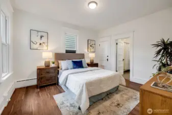 The main floor boasts a wonderful guest bedroom, or amazing home office, depending on your desire.  Previously a Murphy bed allowed for great flexibility.