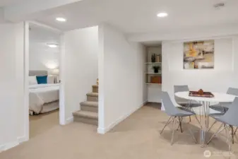 Downstairs finds great ceiling height and is fully finished for your enjoyment!