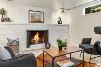 Lower Level Recreation Room - Wood burning fireplace,
