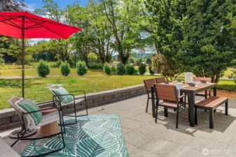 Main home stone patio with extra seating