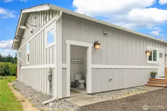 Exterior bathroom for convenience