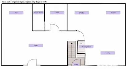 Image not to scale - General layout of the Downstairs floor