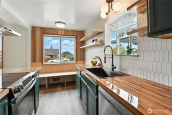New Kitchen with butcher block counters