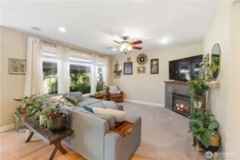 Family Room with corner Gas Fireplace!