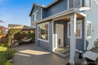 Large patio with pergola in backyard, great place to hangout & entertain!