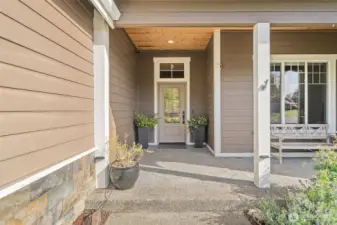 Covered patio that welcomes you home.