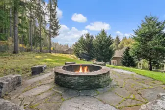 Enjoy the fire pit for year round outdoor fun!