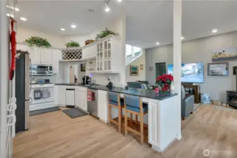 Kitchen with eating space and ample cabinets & counters