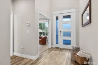 Just around the corner and off the entry is a full bathroom as well - convenient for visitors and overnight guests.