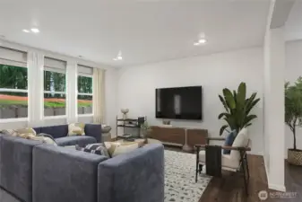 Great room to enjoy relaxing. Photo is representational. Actual home is under construction. Colors, materials, and features may vary. See site agent for details.