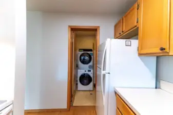 Utility room off kitchen with washer/dryer and  new hot water heater